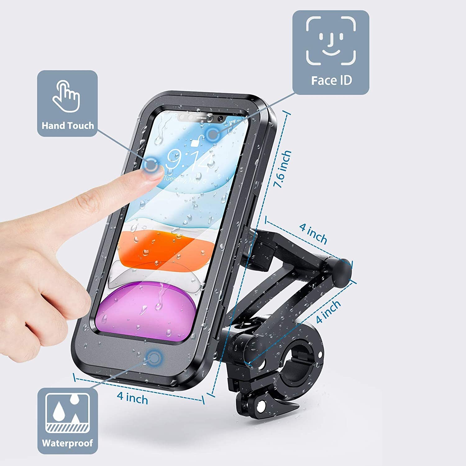 Supporto per telefono impermeabile per bicicletta