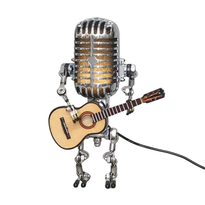Unik robot-guitarformet LED-lampe