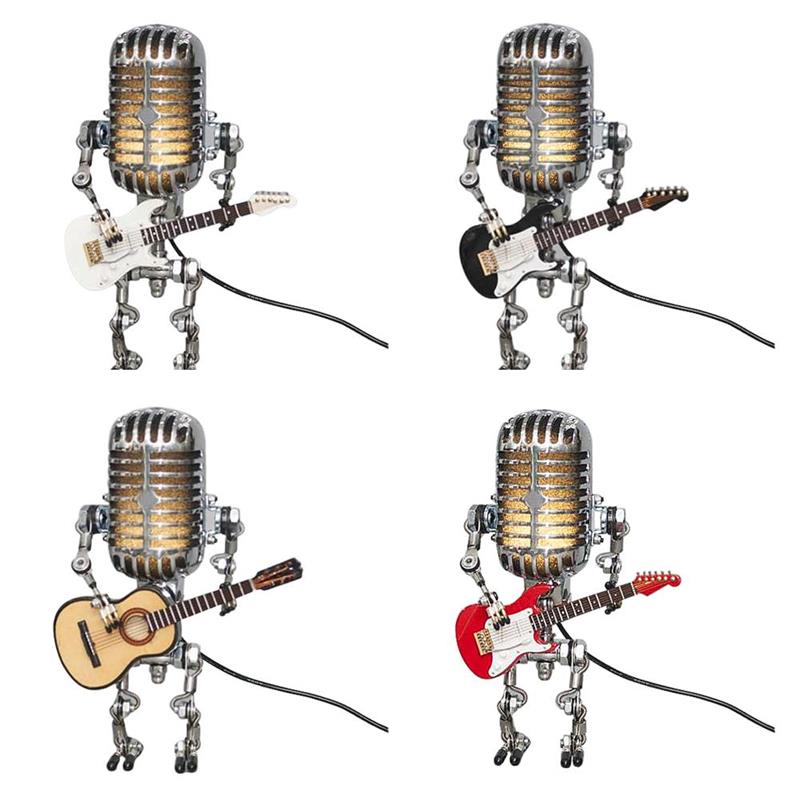 Unik robot-guitarformet LED-lampe