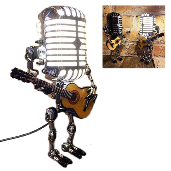 Unik robot-guitarformet LED-lampe